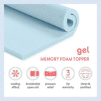 Best Price Mattress 3 Inch Ventilated Memory Foam Mattress Topper, Cooling Gel Infusion, CertiPUR-US Certified, Dorm Essentials, Queen