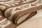 Custom Length Cut to Size Tribal Ethnic Southwestern Inspired Hallway Runner Rug, Non Slip Rubber Backed, 31 inch Wide X Customized Length, Mayan Brown, 31 inch X 6 feet