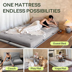 ZonLi Japanese Floor Futon Mattress Full Size 75"x 54", 100% Cotton Cover 2.5'' Thicken Tatami Mattress, Foldable Sleeping Pad, Portable Dormitory Tatami Mat, Roll Up Floor Lounger Bed for Adult