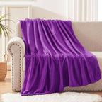Exclusivo Mezcla Fleece Throw Blanket for Couch, Sofa, 300GSM Super Soft and Warm Blankets, Purple Throw All Season Use, Cozy, Plush, Lightweight, 50x60 Inches
