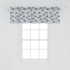 Ambesonne Ethnic Window Valance, Messy Waves and Small Triangles Indonesian Traditional Pattern Watercolors, Curtain Valance for Kitchen Bedroom Decor with Rod Pocket, 54" X 18", Navy Blue and Cream
