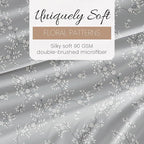 Linen Market Double-Brushed Patterned Microfiber Twin Sheet Set 3 Piece – Oeko-TEX Certified Ultra Soft & Wrinkle-Free - 16" Deep Pocket Sheets - Easy Care Twin Size - Trellis Vine Light Gray