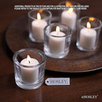 Hosley Set of 30 Unscented White Votive Candles – Bulk Pack, Clean-Burning, Long-Lasting 10-12 Hour Burn Time – Ideal for Weddings, Home Décor, Spa, and Events
