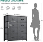 YITAHOME Dresser for Bedroom, Tall Dresser with 8 Drawers, Storage Tower with Fabric Bins, Chest of Drawers for Closet & Living Room - Sturdy Steel Frame, Wooden Top