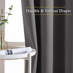 NICETOWN Grey Room Darkening Curtains Blackout 40 inch Curtains for Kitchen, Grommet Solid Window Treatments Sound Reducing for Bedroom, 2 Panels, W37 x L40, 2 Panels