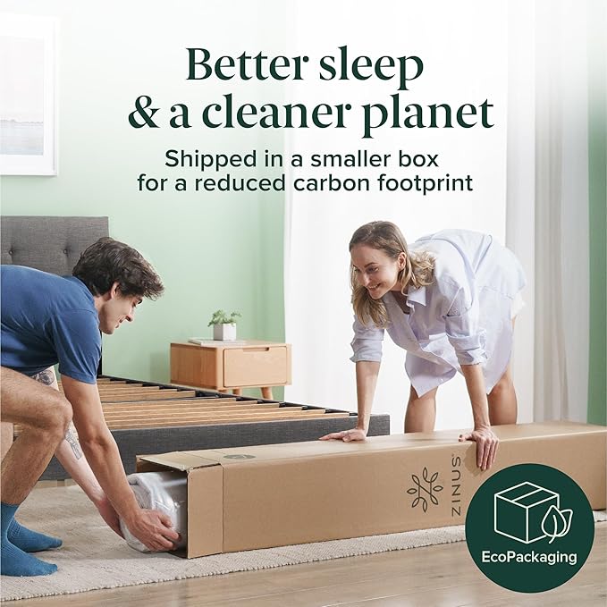 ZINUS 10 Inch Spring Sensation Hybrid Mattress [New Version], Full, Fiberglass Free, Medium Firmness, Durable Support, Certified Safe Foams & Fabric, Mattress in A Box