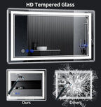 55"x30" LED Bathroom Mirror with Anti-Fog, Stepless Dimmable Lights, 3 Color Modes, Shatter-Proof Tempered Glass, Memory Function & Waterproof Design