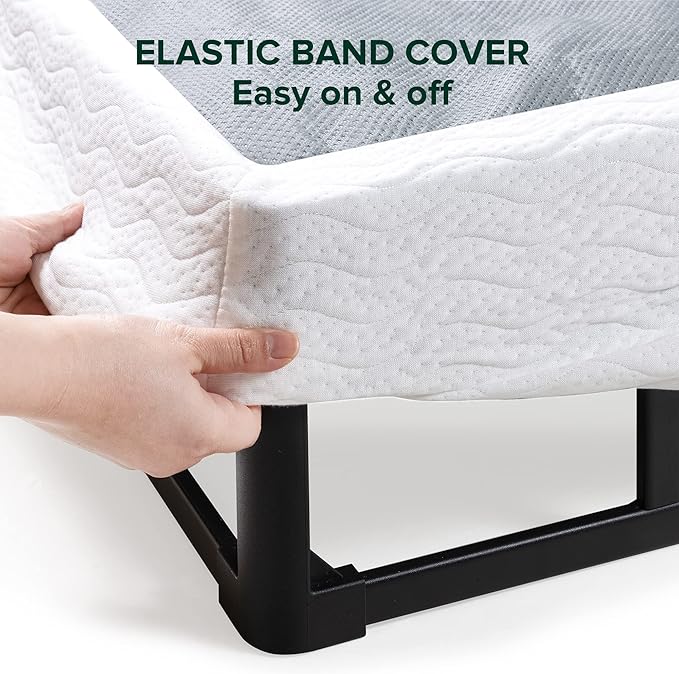ZINUS 9 Inch Queen Metal Smart Box Spring with Quick Assembly, Mattress Foundation, Strong Metal Frame, Easy Assembly