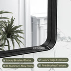Suidia Bathroom Mirror, 30" x 40" Wall Mirror Metal Framed, Bathroom Vanity Mirror for Living Room Bedroom Bathroom Entryway, Black, Rounded Corner Style
