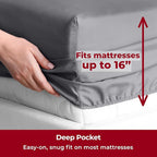 Mellanni Twin Sheets Set - 3 PC Iconic Collection Bedding - Hotel Luxury, Extra Soft, Cooling Bed Sheets - Wrinkle, Fade, Stain Resistant (Twin, Gray)