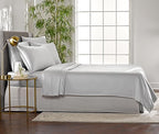 Queen Sheets by Pure Bamboo, Genuine 100% Organic Viscose Derived from Bamboo Bed Sheet Set, Luxuriously Soft & Cooling, Double Stitching, Lifetime Quality Promise (Queen, Silver Pearl)