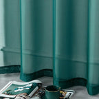 DUALIFE Hunter Green Curtains 108 Inches Long for Living Room 2 Panels Grommet Window Semi Sheer Extra Long Curtains for High Ceiling Bedroom Party Parties Backdrop 9 FT Floor Length Forest Green