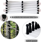 WEBI Accordion Wall Hanger,Expandable Wooden Hat Rack for Wall Mounted Coat Rack,Accordion Hat Hooks Holder for Baseball Caps,17 Peg Hooks,Black on White
