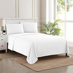 Queen Size Bed Sheets - Breathable Luxury Sheets with Full Elastic & Secure Corner Straps Built In - 1800 Supreme Collection Soft Deep Pocket Bedding, Sheet Set, EXTRA DEEP pocket - Queen, White