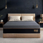 EGOHOME Hybrid Full Mattress 12 Inch, Cooling Gel Mattress, Comfort Foam & Pocket Spring Bed in a Box, Targeted Support Pressure Relief Mattres, CertiPUR-US Certified, Made in USA, 54x75x12 Black