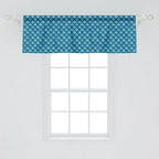 Ambesonne Fish Scale Window Valance, Nautical Design Realistic Graphic Water Drops on Half Circles Print, Curtain Valance for Kitchen Bedroom Decor with Rod Pocket, 54" X 18", Blue and Turquoise