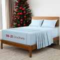 Mellanni Extra Deep Split King Sheets - 5 PC Iconic Collection Bedding - Hotel Luxury, Ultra Soft, Cooling Bed Sheets - Wrinkle, Fade, Stain Resistant (Split King, Aqua)