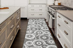 Custom Length Cut to Size Retro Modern Geometric Carpet Runner Rug for Hallways, Non Slip Rubber Backed, 31 inch Wide X Customized Length, Geo Grey, 31 inch X 25 feet