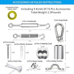Globe String Light Suspension Kit, Outdoor Light Guide Wire, Vinyl Coated Stainless Steel Steel Cable，Include 150ft Transparent PVC and 304 Stainless Steel Wire Cable, Turnbuckle and Hooks