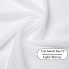 KEQIAOSUOCAI 84 Inches Length Sheer Curtains - Grommet Top Solid Voile Window Draperies Elegant Panels for Bedroom(Pure White,2 Panels,W54 x L84 Inch Long)