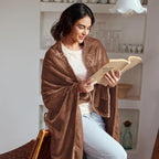 Exclusivo Mezcla Fleece Blanket Queen Size for Bed, Super Soft and Warm, All Season Use, Cozy, Plush, Lightweight, 90x90 Inches, Brown