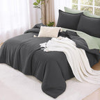 Litanika Grey Comforter Set Twin/Twin XL Size, 2 Pieces Lightweight Plain Bedding Comforter Set, All Season Fluffy Bed Set (66x90In Comforter & 1 Pillowcase)