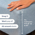 King 6 Piece Sheet Set - Comfy Breathable & Cooling - Soft Hotel Luxury Bedding Set with 8-16 Inch Deep Pockets - 1 Flat & 1 Fitted Sheet & 4 Pillowcases - Wrinkle Free & Easy Care - Heathered Blue