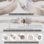 LED Rope Lights, 16ft Daylight White Strip Lights with Clear PVC Jacket, Connectable and Flexible, Waterproof for Indoor Outdoor use, 110V Plugin Tape Lighting with High Brightness 3528 LEDs