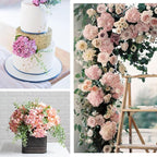 20 Pcs Pink Hydrangea Artificial Flowers Bulk, Faux Hydrangea Flowers Heads, Artificial Fake Silk Hydrangea Flowers with Stems, Pink Flowers Artificial for Decoration Wedding Décor