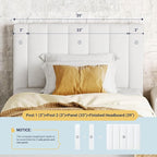 Allewie Twin Bed Frame/Velvet Upholstered Bed Frame with Vertical Channel Tufted Headboard/Strong Wooden Slats/Platform Bed Frame/Mattress Foundation/Box Spring Optional/Easy Assembly/White