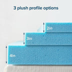 ZINUS 3 Inch Green Tea Cooling Gel Memory Foam Mattress Topper, Smaller, More Convenient WonderBox Packaging, Cooling Gel Foam, CertiPUR-US Certified, Full