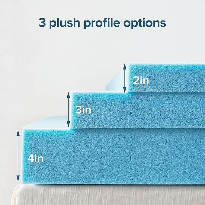 ZINUS 4 Inch Green Tea Cooling Gel Memory Foam Mattress Topper, Smaller, More Convenient WonderBox Packaging, Cooling Gel Foam, Pressure-Relieving Design, CertiPUR-US Certified, Twin