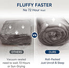BDEUS Dual Layer 5 Inch Memory Foam Mattress Topper Full Size, 2 Inch Gel Memory Foam Plus 3 Inch 1450 GSM Down Alternative Quilted Pillow Top Mattress Pad Cover,Dark Gray