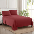 King Size Sheets - Breathable Luxury Bed Sheets with Full Elastic & Secure Corner Straps Built In - 1800 Supreme Collection Extra Soft Deep Pocket Bedding Set, Sheet Set, King, Burgundy