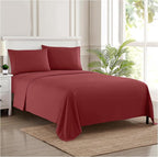 Queen Size Bed Sheets - Breathable Luxury Sheets with Full Elastic & Secure Corner Straps Built In - 1800 Supreme Collection Extra Soft Deep Pocket Bedding Set, Sheet Set, Queen, Burgundy