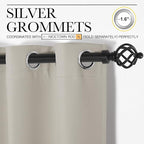 NICETOWN Room Darkening Curtain Panels for Cafe, Thermal Insulated Grommet Room Darkening Draperies/Drapes for Window (Natural, 2 Panels, W55 x L68 -inch)