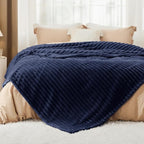 Bedsure GentleSoft Blue Fleece Blanket for Couch - Cozy Soft Blankets for Women, Cute Small Throws for Girls, 90x90 Inches