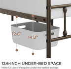 Yaheetech Classic Metal Platform Bed Frame Mattress Foundation with Victorian Style Iron-Art Headboard/Footboard/Under Bed Storage/No Box Spring Needed/Queen Size Bronze