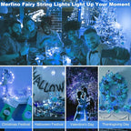 30 Pack Fairy Lights Battery Operated - 3 Speed Modes, 7Ft 20 LED String Twinkle Lights, Waterproof Copper Wire, Mini Firefly Light for Mason Jars Vases Christmas Decor, Blue