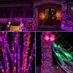 Brizled Purple & Orange Halloween Lights, 95.14ft 240 LED Halloween String Lights Connectable with Timer, 8 Modes Outdoor Orange Light, Plugin Mini Light Waterproof for Outside Spooky Decoration