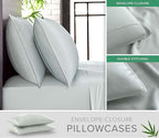 Twin XL Sheets by Pure Bamboo, Genuine 100% Organic Viscose Derived from Bamboo Bed Sheet Set, Luxuriously Soft & Cooling, Double Stitching, Lifetime Quality Promise (Twin XL, Sea Glass)
