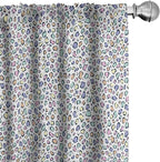 Ambesonne Leopard Print Curtains, Modernized Animal Skin Elements in Pastel Memphis Style Colors Pattern Print, Window Treatments 2 Panel Set for Living Room Bedroom, Pair of - 28" x 63", Grey Black