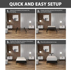 Nutan Inch Sturdy Box Spring for Mattress Support-Durable and Fully Assembled, Natural Wood Twin, Gray, 4" Foundation