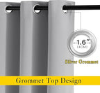 NICETOWN Light Reducing Grommet Curtains - Triple Woven Textured Soft Curtain Panels for Living Room Window Treatment Drapes for Sliding Door (W80 x L108, Silver Grey, 2 Pieces)