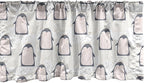 Ambesonne Penguin Window Valance Pack of 2, Pastel Colored Style Cartoon Animals from Antarctica Crowns on a Dotted Background, Rod Pocket Curtain Valances for Kitchen Bedroom, 54" X 12", Grey Pink