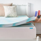 Linenspa 3 Inch Gel Swirl Memory Foam Mattress Topper – Cooling Gel Infused – Pressure Relieving Bed Topper - Mattress Pad – CertiPUR Certified - Twin XL Size