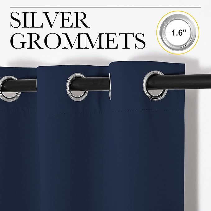NICETOWN Verical Blinds for Living Room Bedroom Dining Sunroom Basement Wall Divider, Room Dividers Space Screens Partitions, Extra Large Blackout Curtain (1 Pack, 20ft Wide x 8ft Long, Navy)