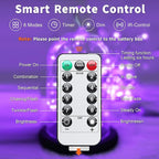 JMEXSUSS 2 Pack Christmas Fairy Lights Battery Operated, Total 400 LED 132ft Purple Christmas String Lights Indoor with Remote, 8 Modes Copper Wire Twinkle Lights for Bedroom Wall Tree Decor