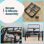 Linenspa Adjustable Bed Frame - Independent Head and Foot Incline - Powerful Quiet Motor - Easy Tool Free Assembly - Lounging - TV - Working - Reading - Ergonomic - Electric Bed Base - Twin XL Size