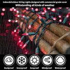 LAMPHOME Super-Bright Extendable Pink Christmas Lights Decoration 100Lights 19.6ft UL Certified Mini Bulb String Lights Set for Outdoor Christmas Tree Garden Holiday Party Patio Wedding Garland Decor